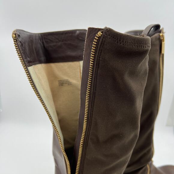 Michael Kors Arley Riding Boots Brown Knee High Leather - Picture 6 of 12